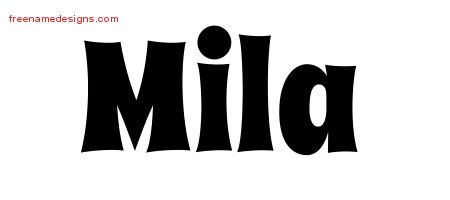 Mila Groovy Name Tattoo Designs