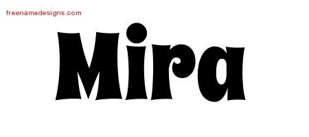 Mira Groovy Name Tattoo Designs
