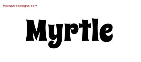Myrtle Groovy Name Tattoo Designs