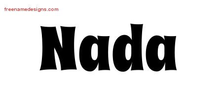 Nada Groovy Name Tattoo Designs