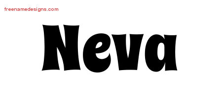 Neva Groovy Name Tattoo Designs