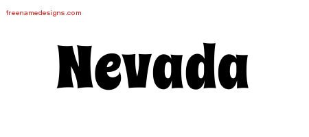 Nevada Groovy Name Tattoo Designs