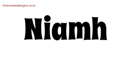 Niamh Groovy Name Tattoo Designs
