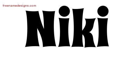 Niki Groovy Name Tattoo Designs
