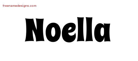 Noella Groovy Name Tattoo Designs