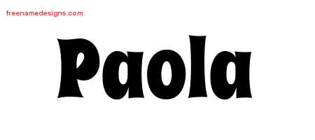 Paola Groovy Name Tattoo Designs