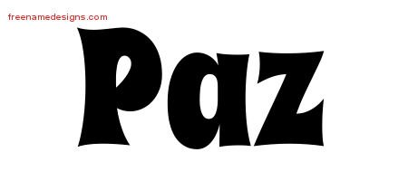 Paz Groovy Name Tattoo Designs