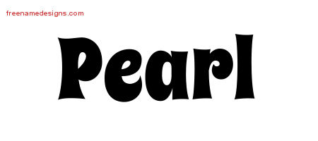 Pearl Groovy Name Tattoo Designs