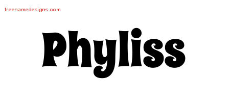 Phyliss Groovy Name Tattoo Designs