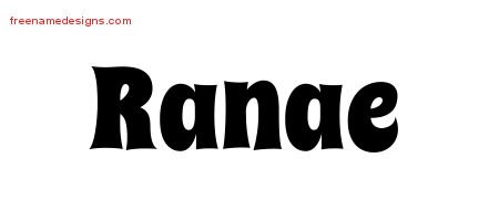 Ranae Groovy Name Tattoo Designs