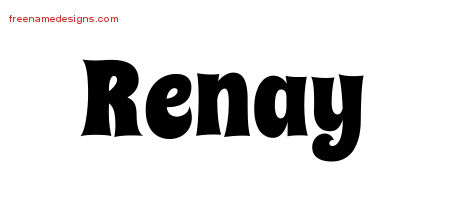 Renay Groovy Name Tattoo Designs