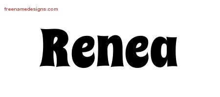 Renea Groovy Name Tattoo Designs