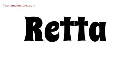 Retta Groovy Name Tattoo Designs