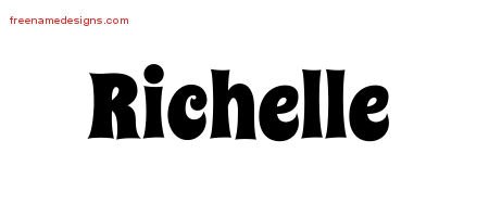 Richelle Groovy Name Tattoo Designs