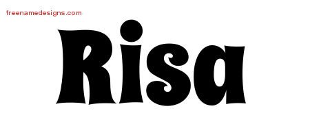 Risa Groovy Name Tattoo Designs