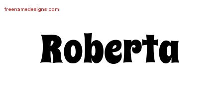 Roberta Groovy Name Tattoo Designs