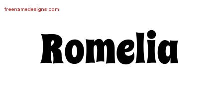 Romelia Groovy Name Tattoo Designs