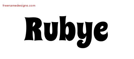 Rubye Groovy Name Tattoo Designs