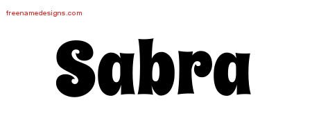 Sabra Groovy Name Tattoo Designs
