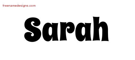Sarah Groovy Name Tattoo Designs