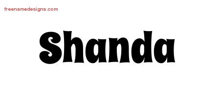 Shanda Groovy Name Tattoo Designs