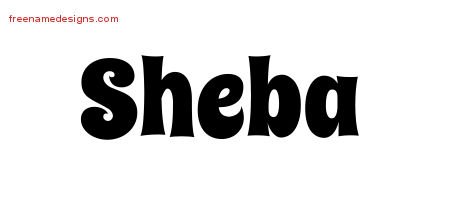 Sheba Groovy Name Tattoo Designs