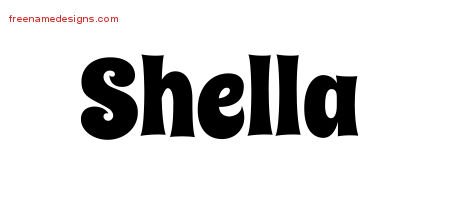 Shella Groovy Name Tattoo Designs