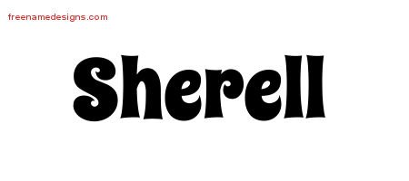 Sherell Groovy Name Tattoo Designs