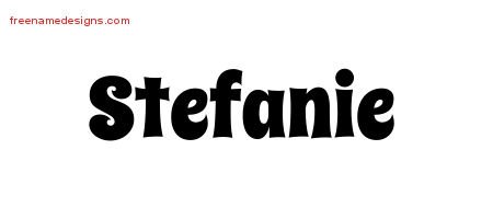 Stefanie Groovy Name Tattoo Designs