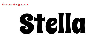 Stella Groovy Name Tattoo Designs