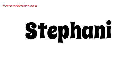 Stephani Groovy Name Tattoo Designs