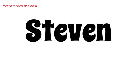Steven Groovy Name Tattoo Designs
