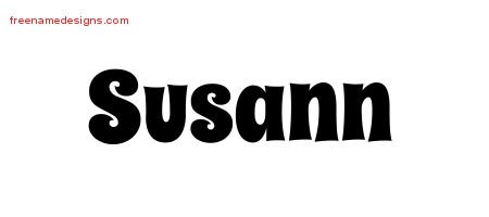 Susann Groovy Name Tattoo Designs