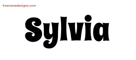 Sylvia Groovy Name Tattoo Designs