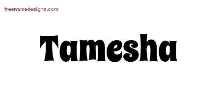 Tamesha Groovy Name Tattoo Designs