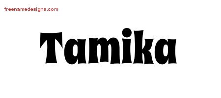 Tamika Groovy Name Tattoo Designs