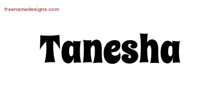 Tanesha Groovy Name Tattoo Designs