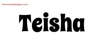 Teisha Groovy Name Tattoo Designs