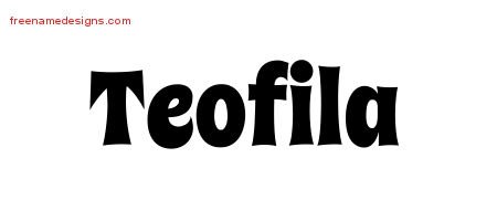 Teofila Groovy Name Tattoo Designs