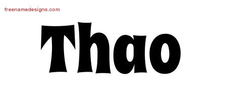 Thao Groovy Name Tattoo Designs