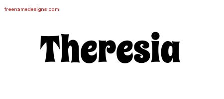 Theresia Groovy Name Tattoo Designs