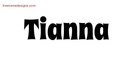 Tianna Groovy Name Tattoo Designs