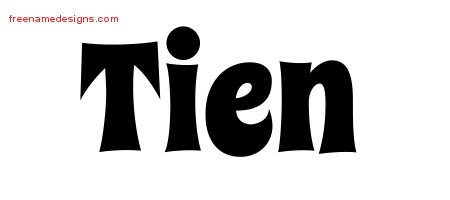 Tien Groovy Name Tattoo Designs