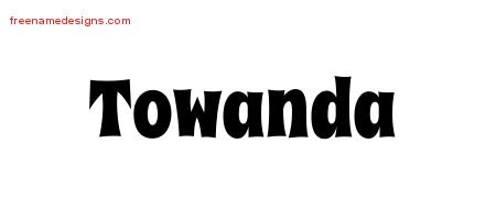 Towanda Groovy Name Tattoo Designs