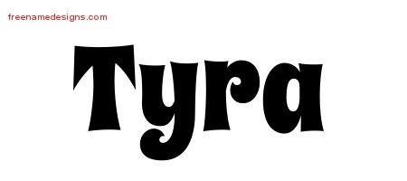Tyra Groovy Name Tattoo Designs