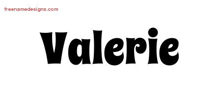 Valerie Groovy Name Tattoo Designs