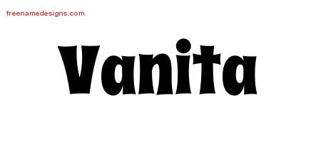 Vanita Groovy Name Tattoo Designs