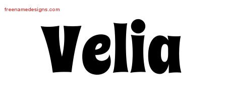 Velia Groovy Name Tattoo Designs