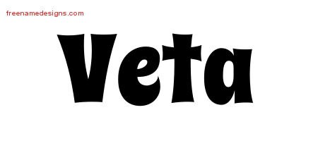 Veta Groovy Name Tattoo Designs