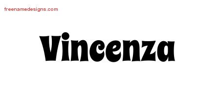 Vincenza Groovy Name Tattoo Designs